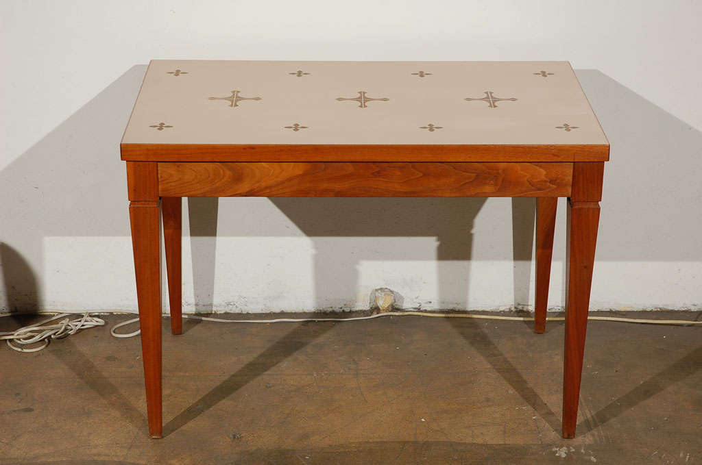 American Frank Rohloff Side Table with Plastic Inlaid