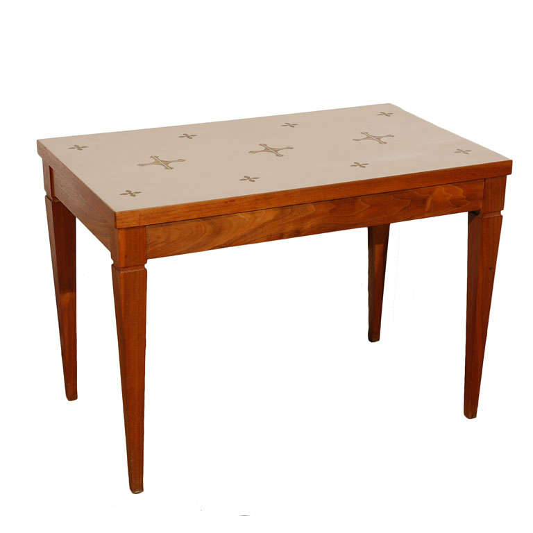 Frank Rohloff Side Table with Plastic Inlaid
