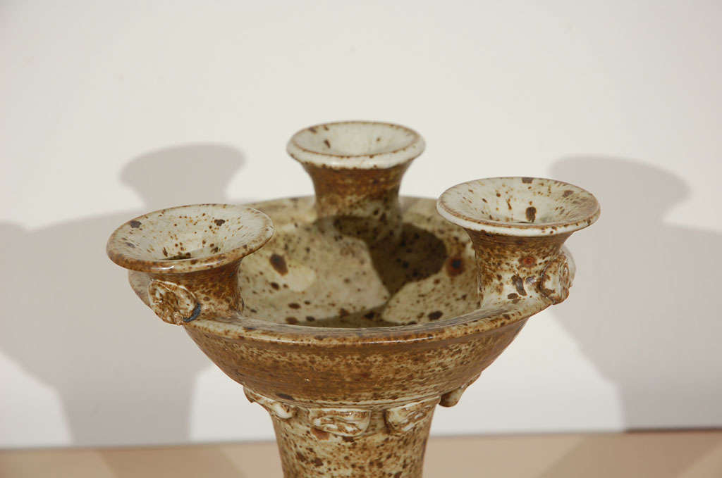 Mid-20th Century Vivika and Otto Heino Ceramic/Pottery Vase Candleholder Signed