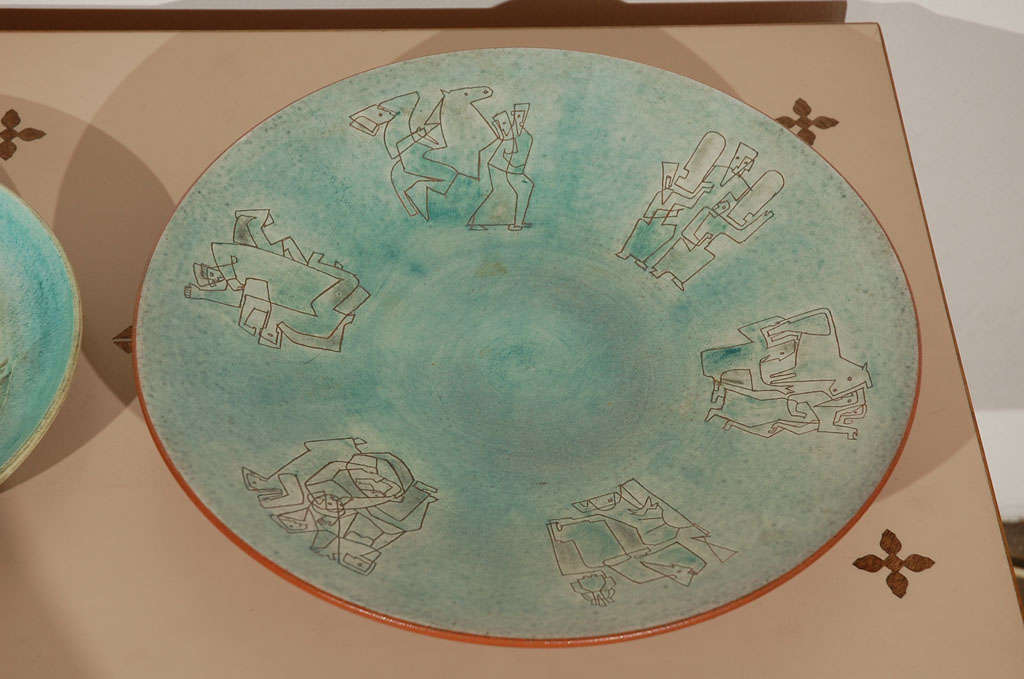 Mid-20th Century Susan & Theo Harlander Plate and Charger Ceramic/Pottery signed