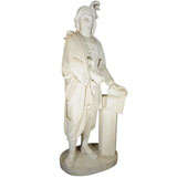 19th Century life-size Italian marble statue/ Lorenzo de Medici