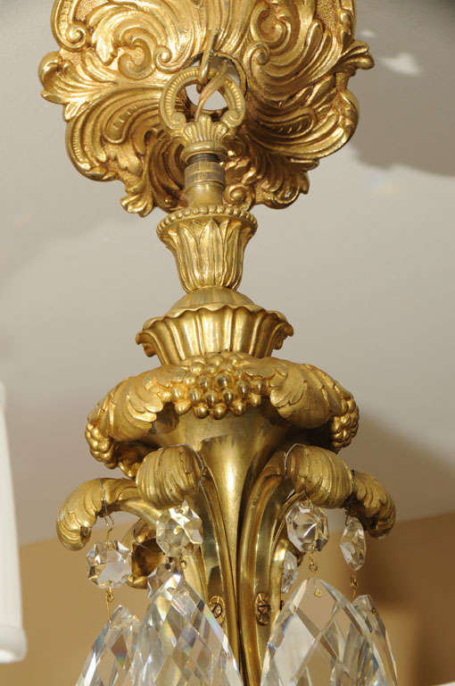 Gilt 19th Bronze Dore Louis XVI Chandelier For Sale
