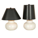 Pair of White Ceramic Table Lamps