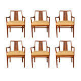 Vintage Set of Six Danish Inspired Dining Chairs