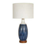 Tall table lamp in indigo and white