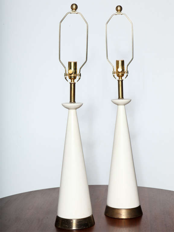 pair of Classic Candlestick Ceramic Table Lamps