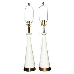 pair of Classic Candlestick Ceramic Table Lamps