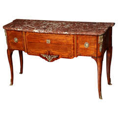 A French Louis XVI Style Side Table/Console with Three Doors