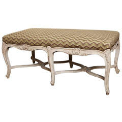 A White Painted French Louis XV Style Bench