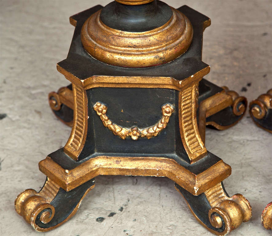 French Ebonized and Parcel Gilt Pedestals Style of  Maison Jansen