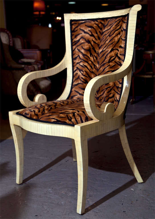 Pair of Armchairs with Animal Print Upholstery In Good Condition In Stamford, CT