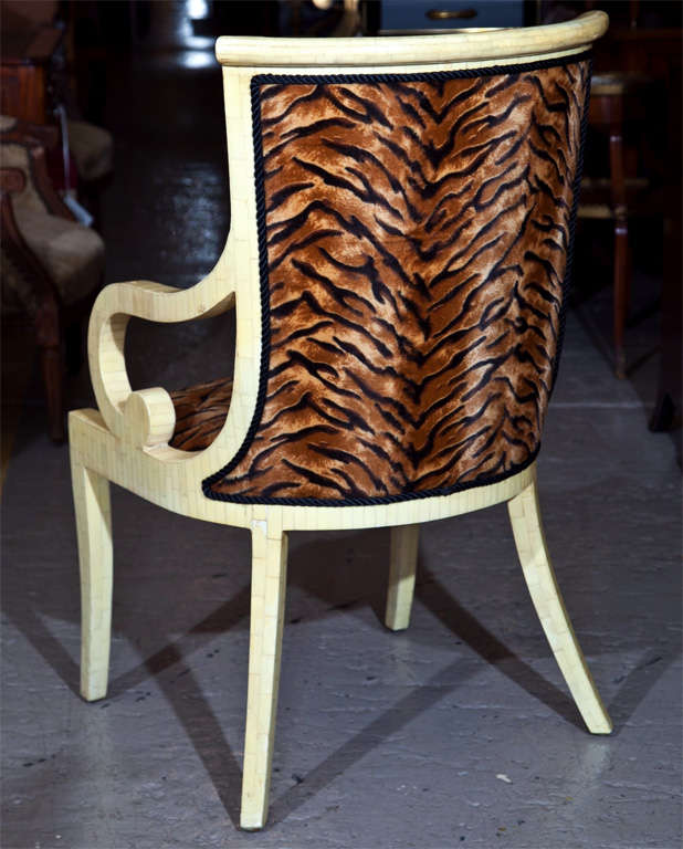 Pair of Armchairs with Animal Print Upholstery 3