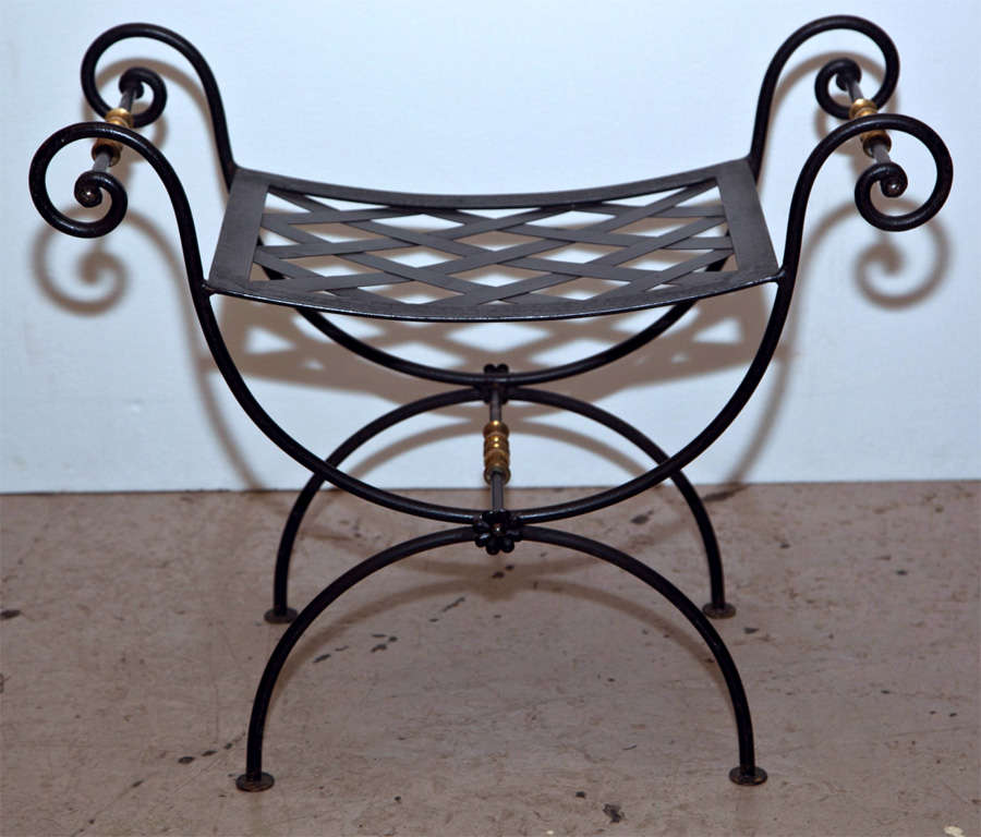 Pair of Ebonized Iron Benches In Good Condition In Stamford, CT