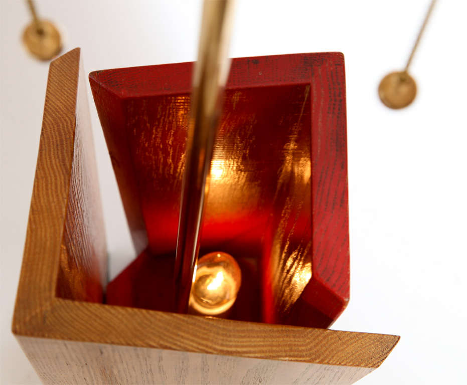 Wood  Heifetz Table Lamp American Modernist 1940's For Sale