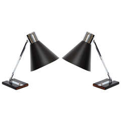 Pair of 1950s Danish Articulated Table Lamps