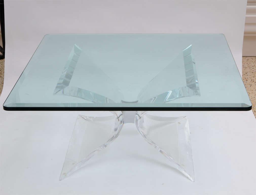 American Leon Frost Lucite and Chrome Coffee Table