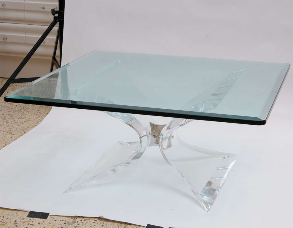 Late 20th Century Leon Frost Lucite and Chrome Coffee Table