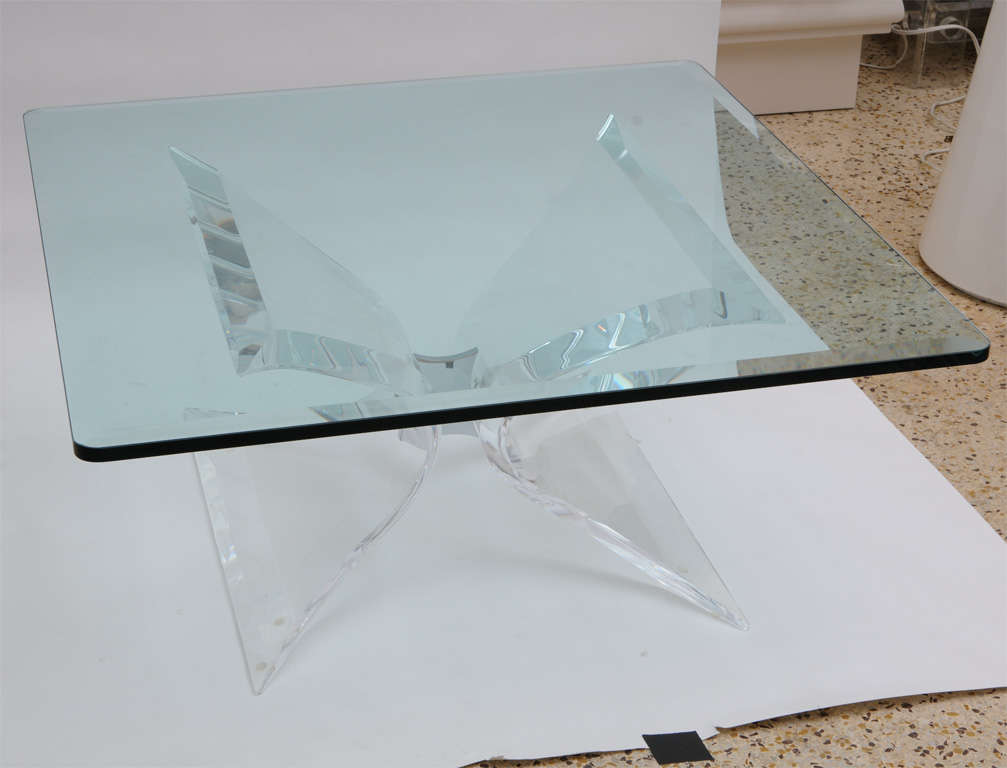 Acrylic Leon Frost Lucite and Chrome Coffee Table