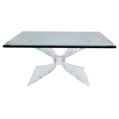 Leon Frost Lucite and Chrome Coffee Table