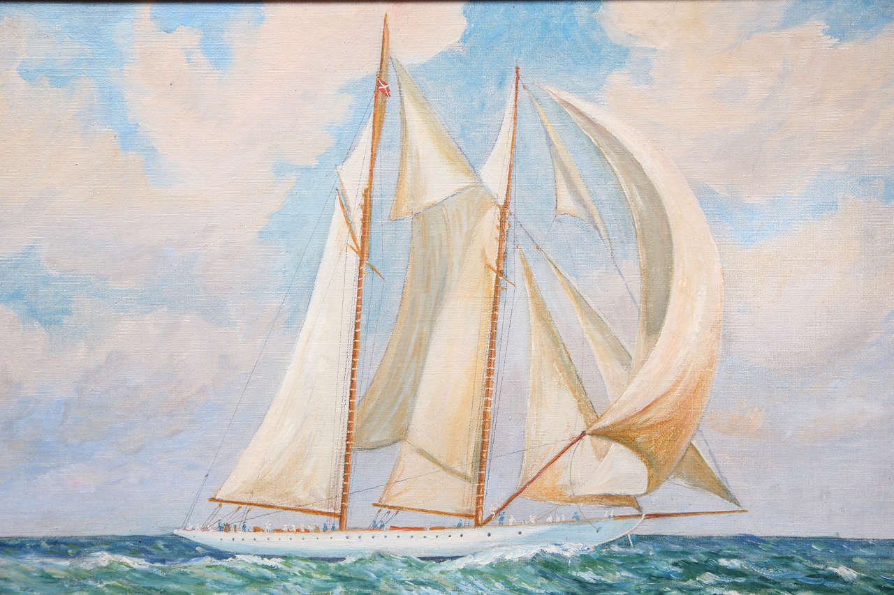 Vintage Sail Boat Paintings In Excellent Condition For Sale In Los Angeles, CA