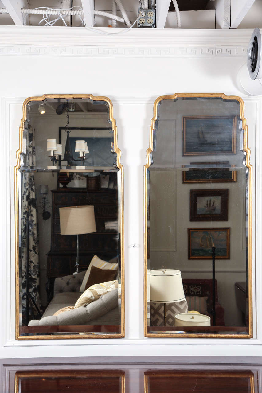 Giltwood Queen Anne Style Mirrors