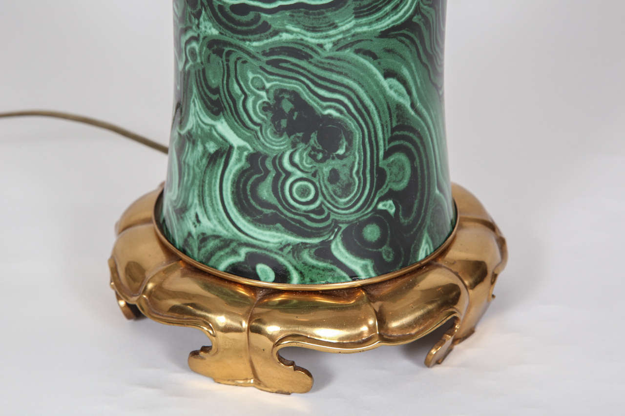 American Malachite Table Lamps For Sale