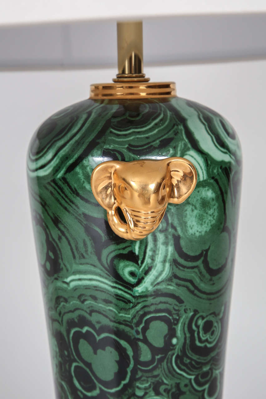 Mid-20th Century Malachite Table Lamps For Sale
