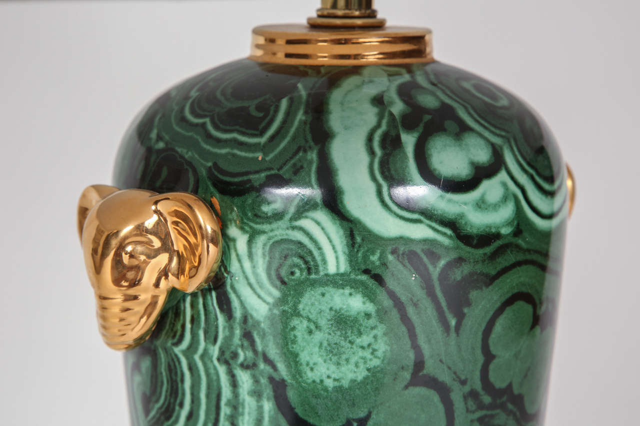 Metal Malachite Table Lamps For Sale