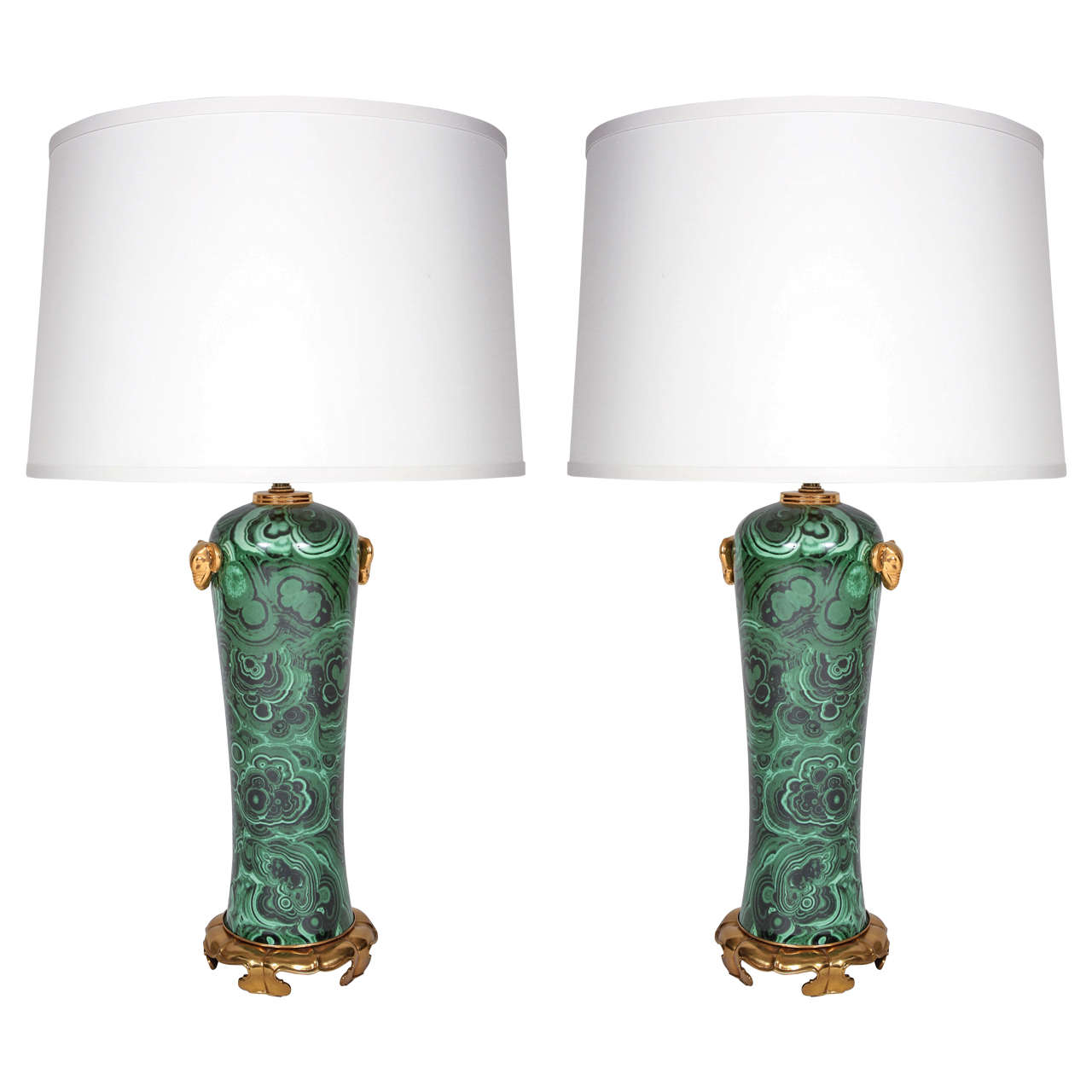 Malachite Table Lamps For Sale