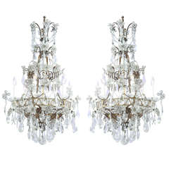 Vintage Pair of 6-Light French Chandeliers