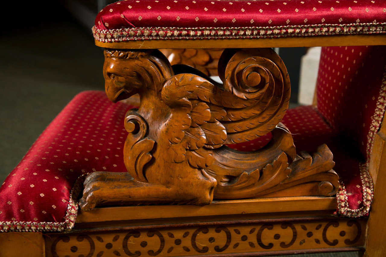 Pair of Italian Charles X Armchairs, circa 1825 1