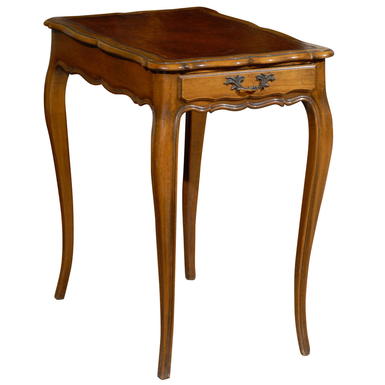 Louis XV Leather Top Side Table
