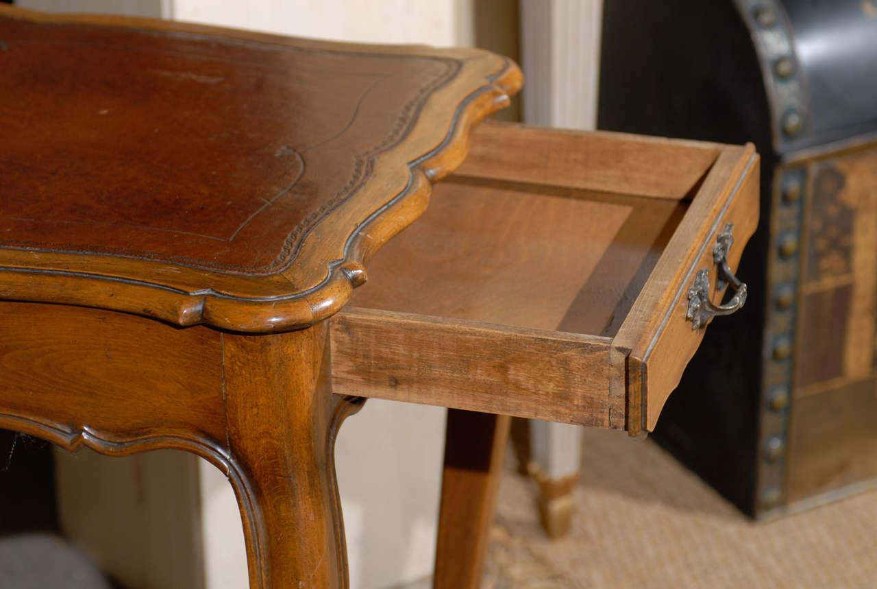 Louis XV Leather Top Side Table 1