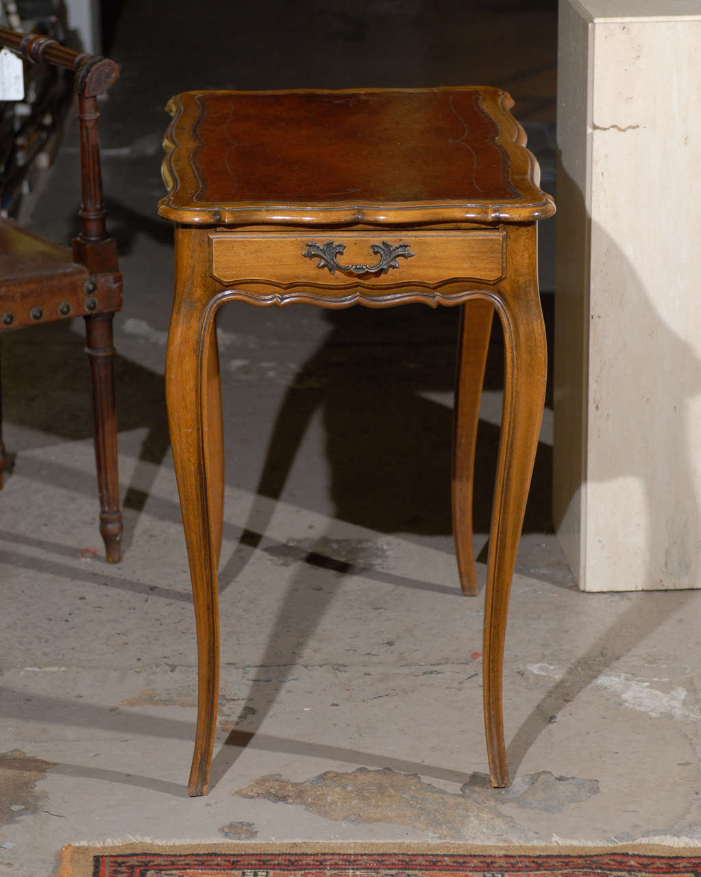 Louis XV Leather Top Side Table 2
