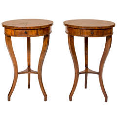 19th Century Pair of Elegant, Neoclassical Walnut Side Table
