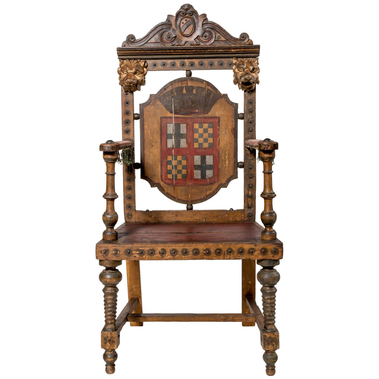 18Th Century rare wood theatre throne