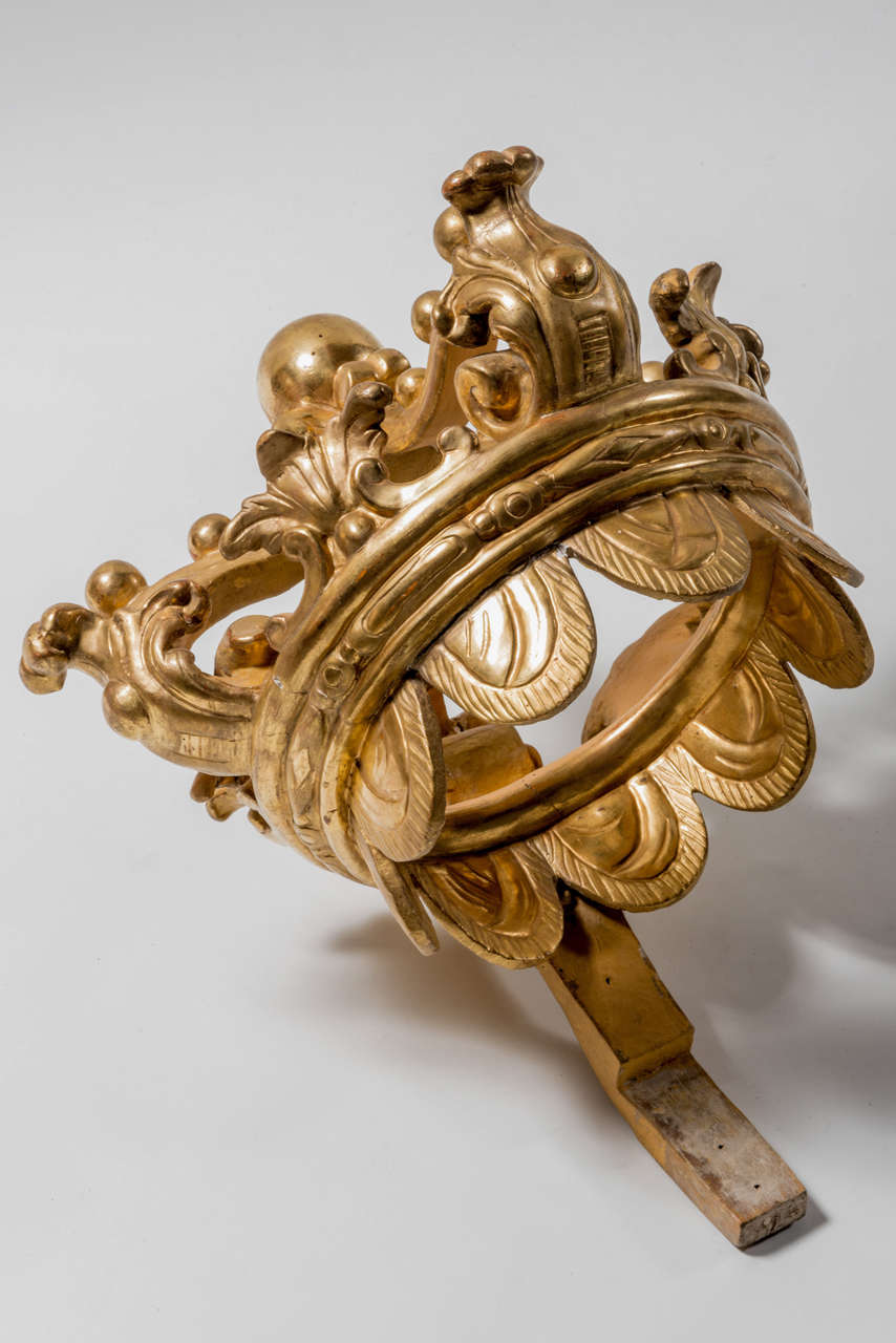 18th Century Italian Carved Gilded Corona In Good Condition For Sale In Milan, IT