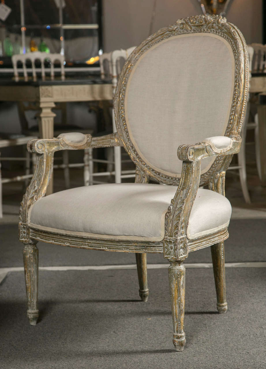 Pair of French Louis XVI Style Fauteuils In Good Condition In Stamford, CT