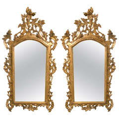 Pair of Giltwood French Carved Mirrors