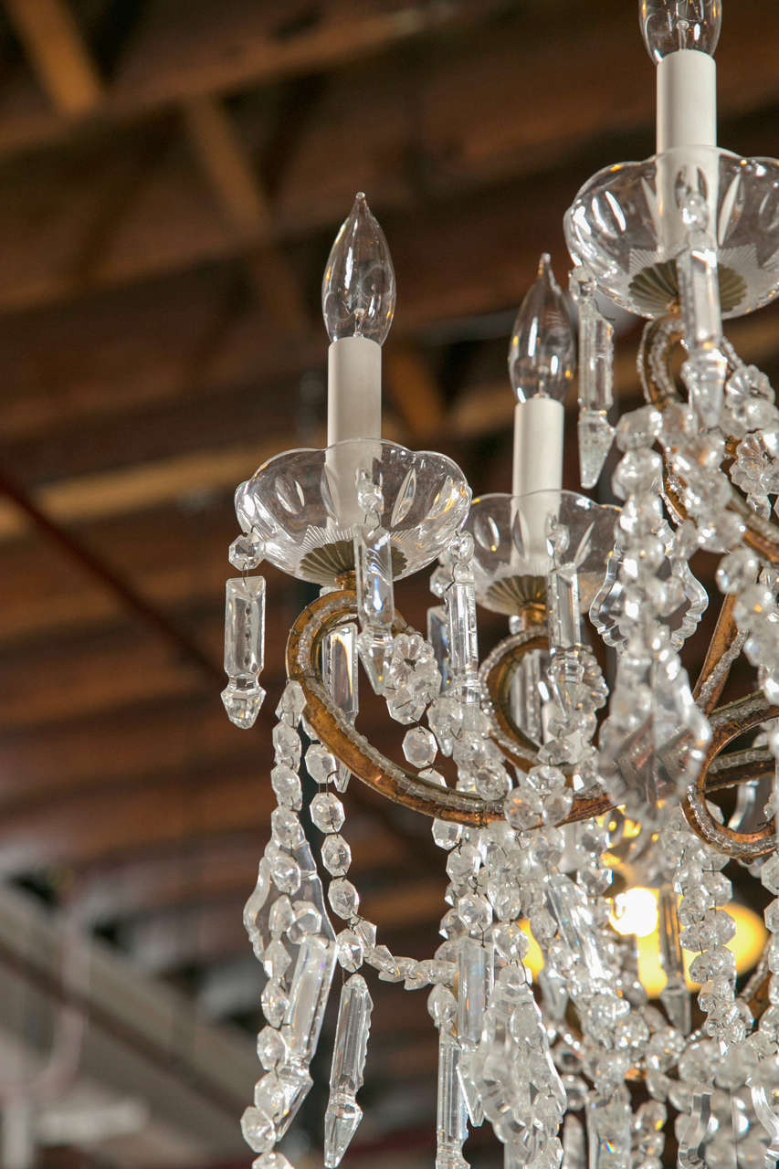 Mid-20th Century Vintage French Marie Therese Crystal Chandeliers