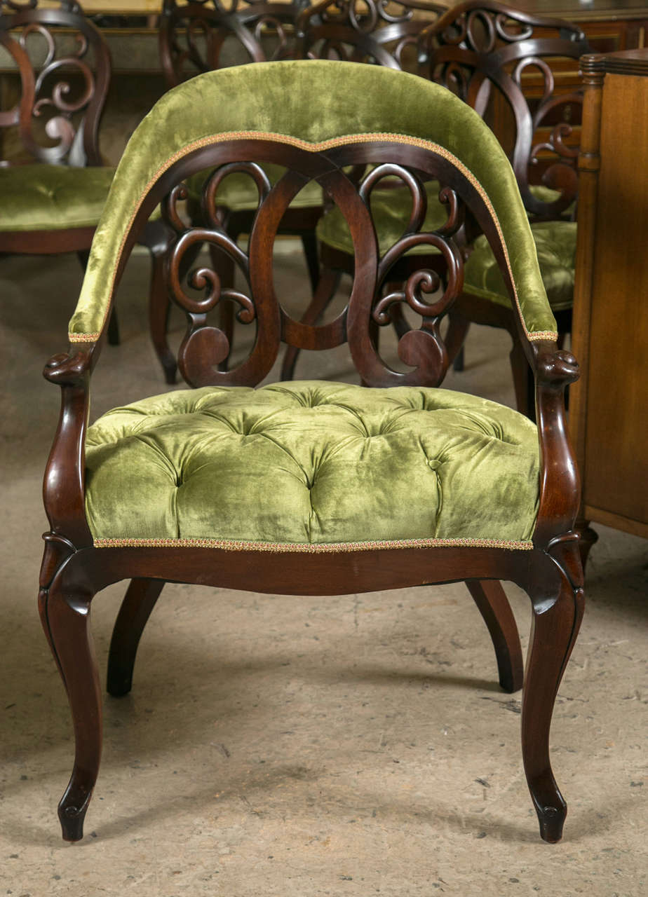American Set of Eight Mahogany Dining Chairs by J. Zonon