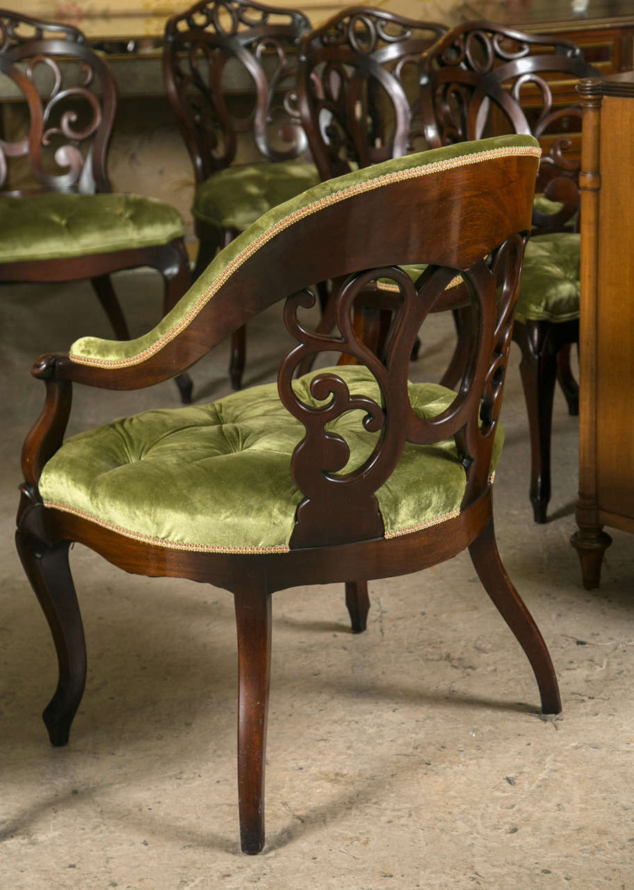 Mid-20th Century Set of Eight Mahogany Dining Chairs by J. Zonon