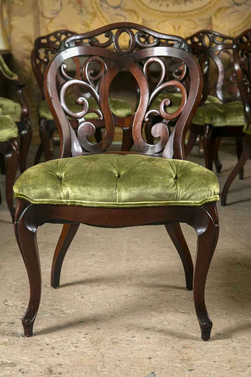 Set of Eight Mahogany Dining Chairs by J. Zonon 1