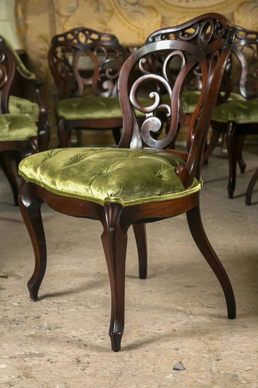 Set of Eight Mahogany Dining Chairs by J. Zonon 2