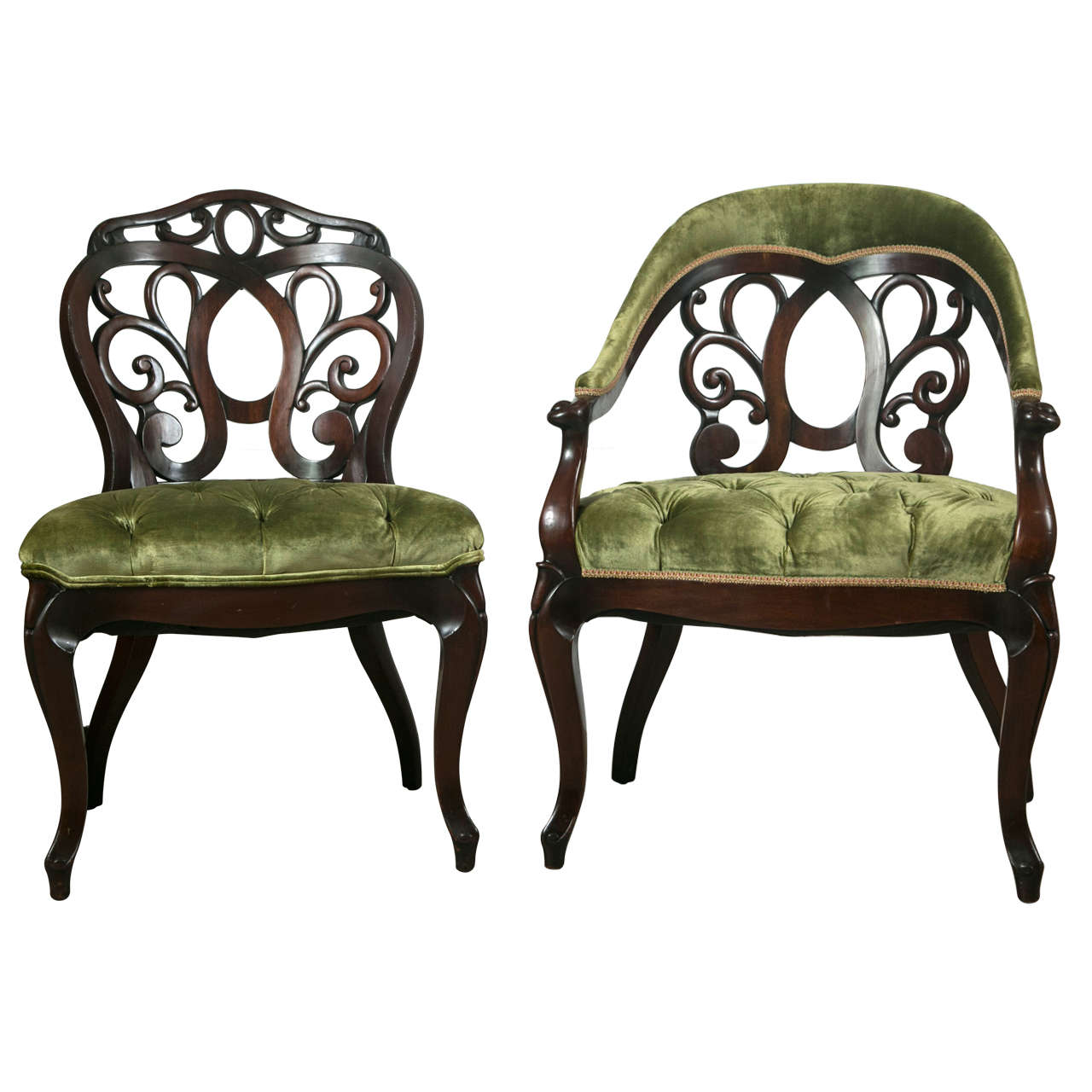 Set of Eight Mahogany Dining Chairs by J. Zonon
