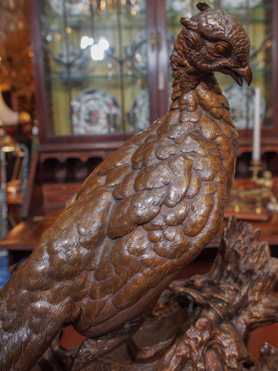 Antique French 19th Century, Bronze Animalier Pheasant 1