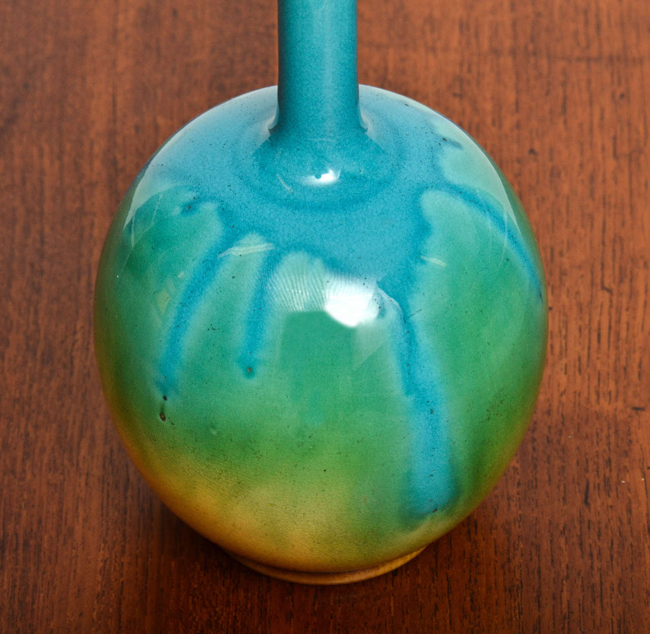 Burmantofts Faience Vase with Yellow and Turquoise Glaze, English, circa 1880 In Excellent Condition In Southampton, NY