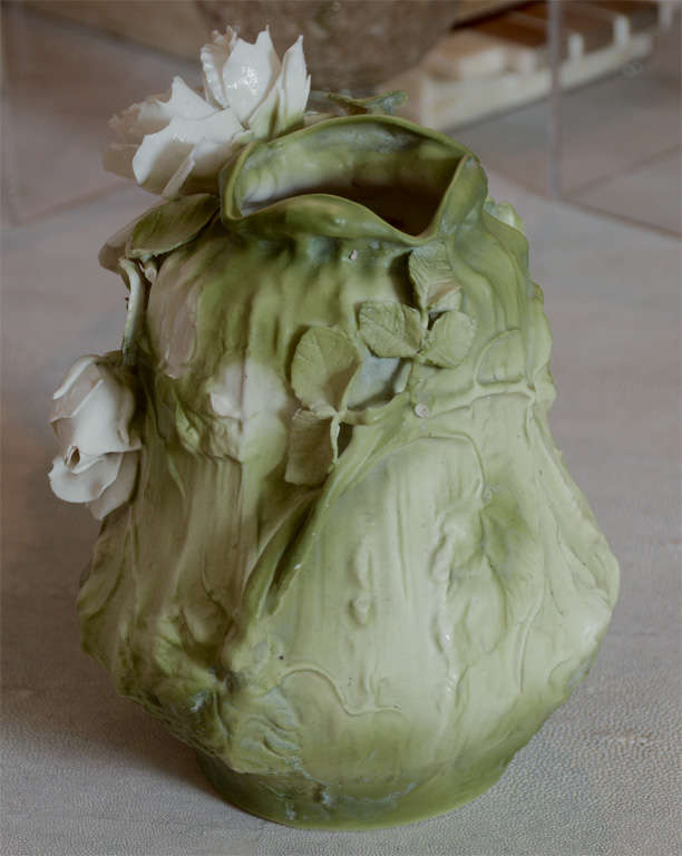 Mid-20th Century Green Art Potterty Vase