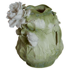 Green Art Potterty Vase