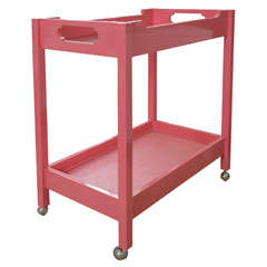 Bar Cart in Shocking Pink Lacquer